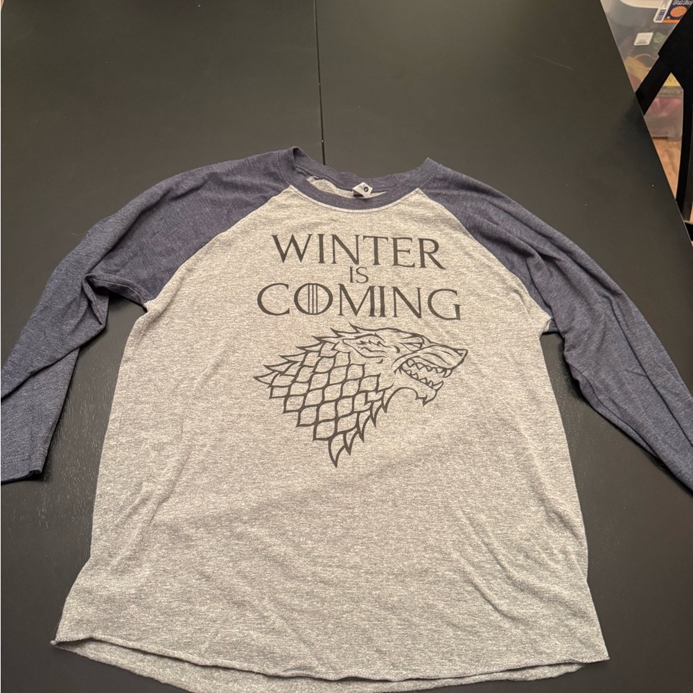 "Winter Is Coming" Game of Thrones Tee - Gray & Navy